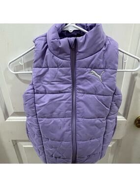 PUMA Womens Warm Puffer Down Vest Jacket Purple XS